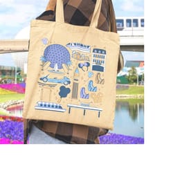 epcot park icons tote bag