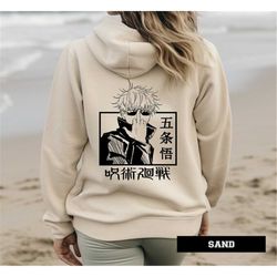 vintage anime hoodie, satoru gojo hoodie, anime gift,