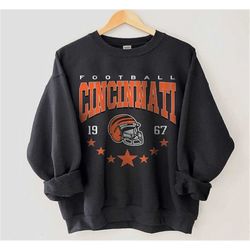 cincinnati football sweatshirt, vintage style cincinnati football crewneck,