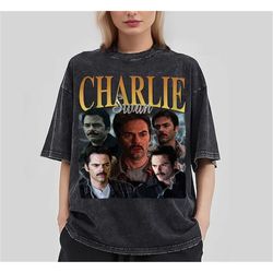 charlie swan vintage washed t-shirt,actor homage graphic unisex