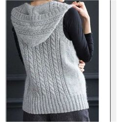 knitting pattern hoodie vest jacket dk yarn/cable hoodie