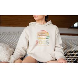 vintage 2005 hoodie, 18th birthday gift, 2005 birthday