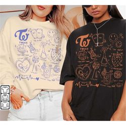 twice doodle art shirt, vintage twice kpop album