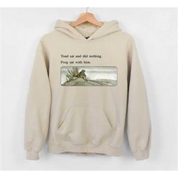 frog and toad hoodie, meme cottagecore aesthetic, gift