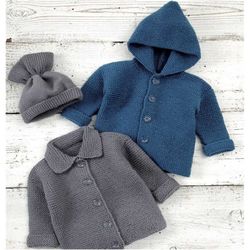 vintage knitting pattern pdf  baby jacket hoodie