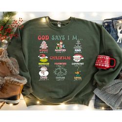 god says i am christmas shirt, christian jesus