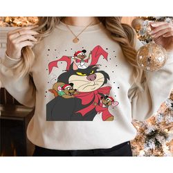 cinderella christmas characters shirt, lucifer cat jaq gus