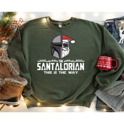 santalorian star wars christmas shirt, mandalorian christmas sweatshirt,