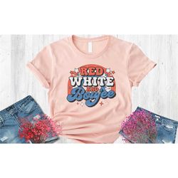 red white and boujee, retro groovy 4th of