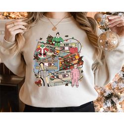 vintage christmas movie characters cassette type shirt, christmas