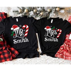 mr and mrs custom couple christmas shirt, matching