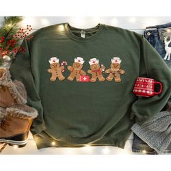 nurse gingerbread christmas shirt, nursing school holiday sweatshirt,