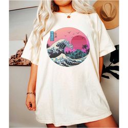 retrowave great wave off kanagawa shirt-kawaii shirt,aesthetic shirt,kawaii