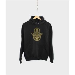 hamsa evil eye hoodie - fatima yoga hand