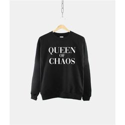 goth black sweatshirt - queen of chaos gothic