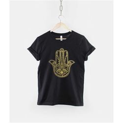 hand of fatima white t-shirt - yoga shirt