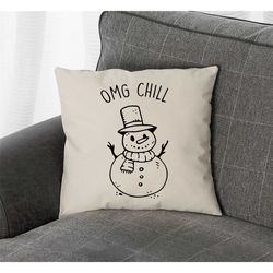 christmas cushion cover snowman throw pillow case -
