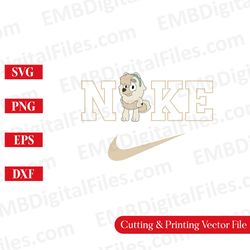 nike swoosh bluey character judo svg for cricut