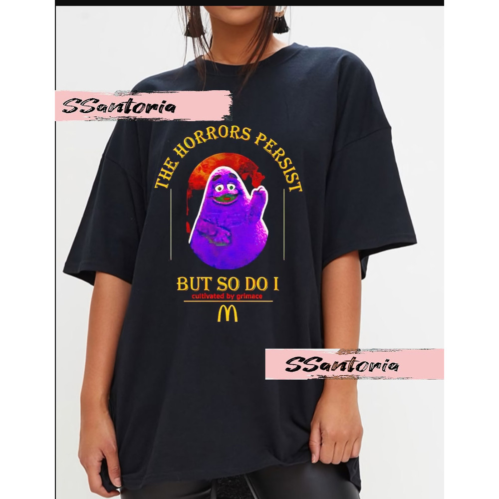 Collected McDonalds Grimace Sweater Sweatshirt, Funny Grimace The Horrors Persist Shirt, Hoodie, Unisex, Oversized, Gift For Boy, Girls.jpg