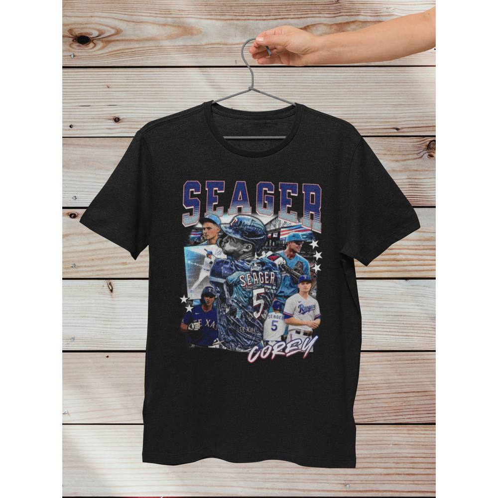 Corey Seager Graphic Tee Shirt, Texas Rangers baseball fan Graphic tee, Seager Bootleg Shirt, oversized sports tshirt gift.jpg