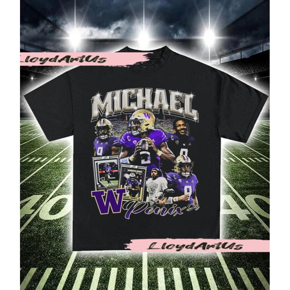 Michael Penix Jr  Vintage Style Bootleg T-Shirt, Michael Penix Jr  Shirt, Vintage 90s Graphic Oversized Sport Tee, Football Bootleg Gift Tee.jpg