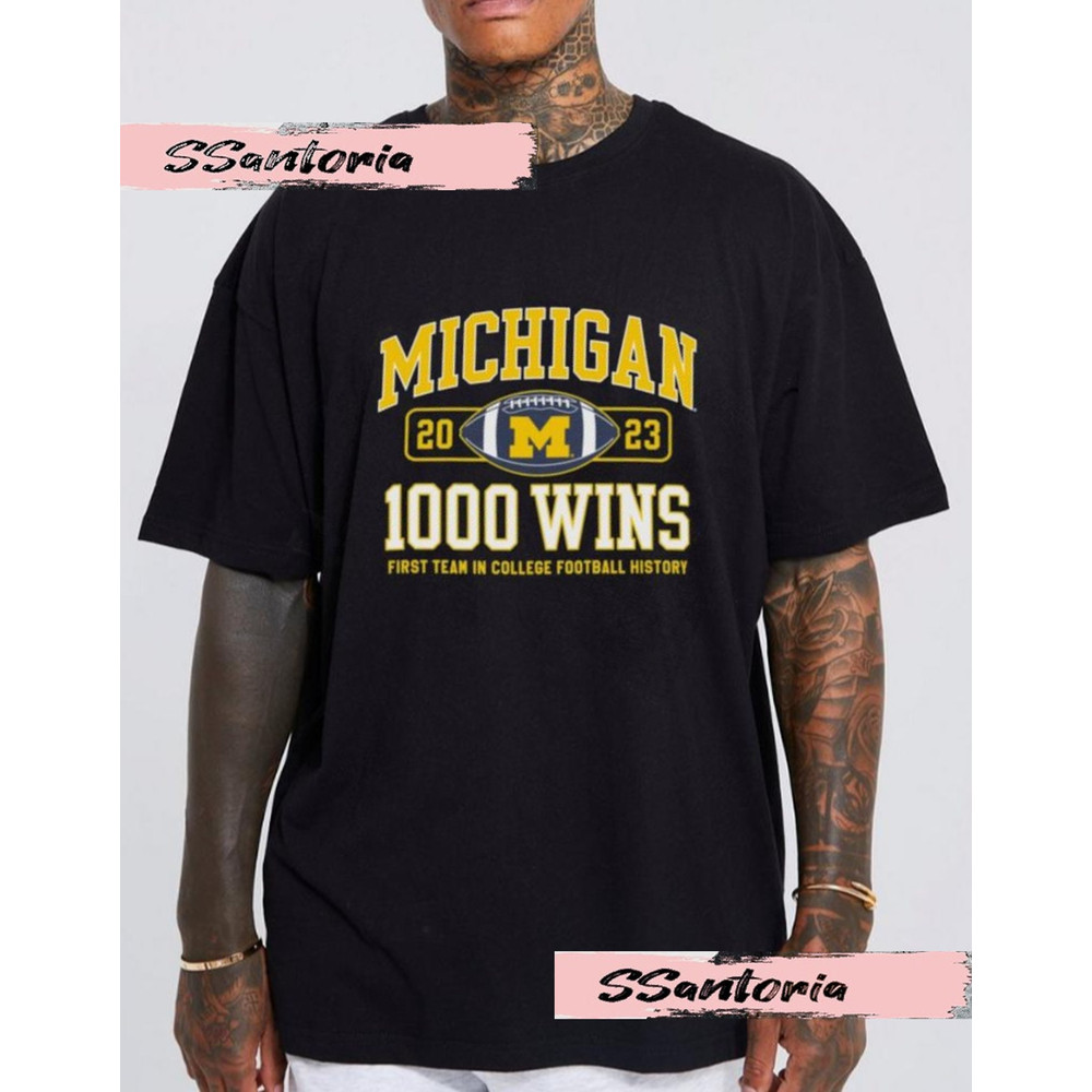 Michigan 1000 Wins T-shirt, Official Sport University of Michigan 1000th Win Shirt, Hoodie, Unisex, Oversized, Gift For Michigan Fans.jpg
