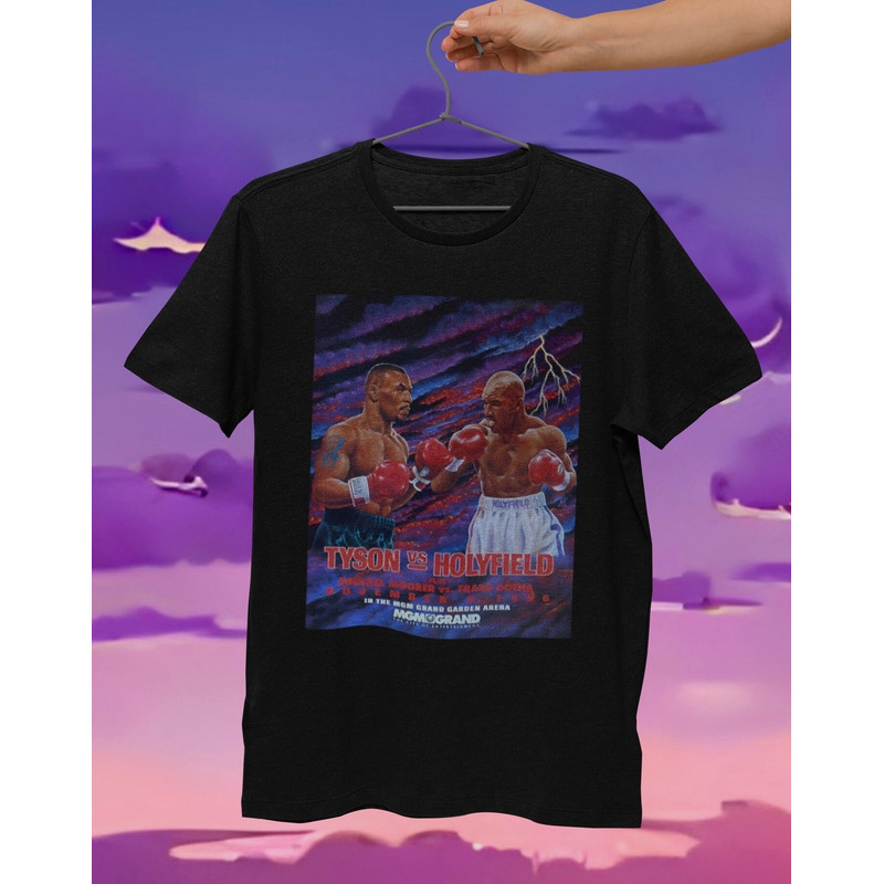 Mike Tyson vs Evander Holyfield Boxing Poster shirt Fighting Fan TShirt Mike Tyson Vintage 90s Retro Graphic Tee Sports Gift.jpg