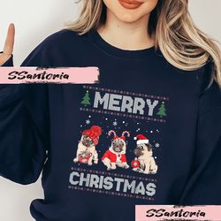 pug christmas sweater t-shirt, funny pug ugly christmas sweater for dog lover sweatshirt, hoodie, ov