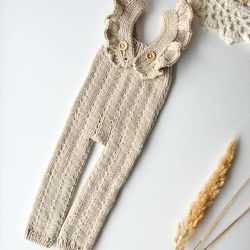 Pants for baby girl. Knitted Newborn photo props