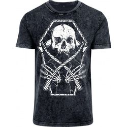 skull & coffin acid wash tshirt