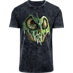 apple worm mens acid washed t-shirt