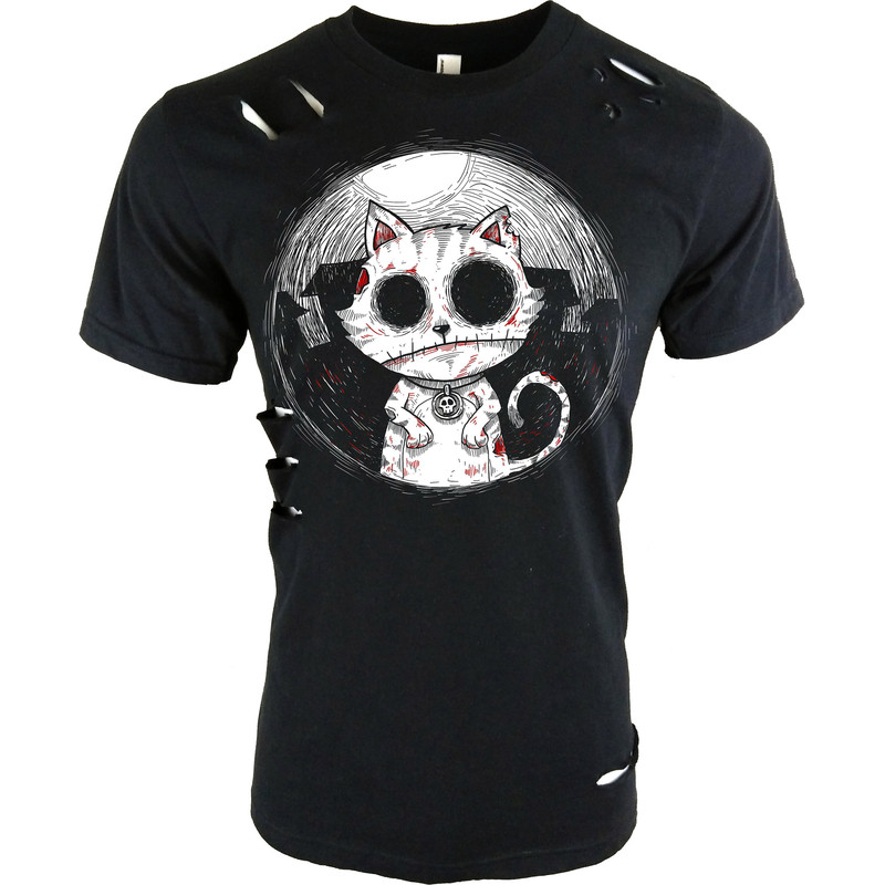 Zombie Cat T-Shirt Unisex Mens Womens.jpg