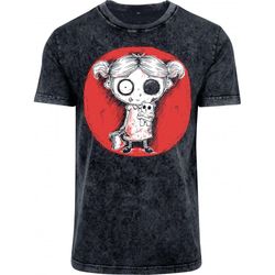 zombie girl acid wash tshirt mens unisex