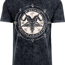 baphomet symbol men's acid washed t-shirt