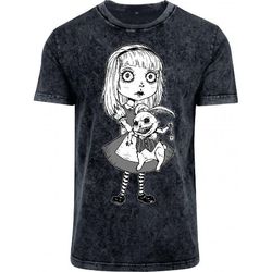 creepy alice in wonderland acid wash tshirt