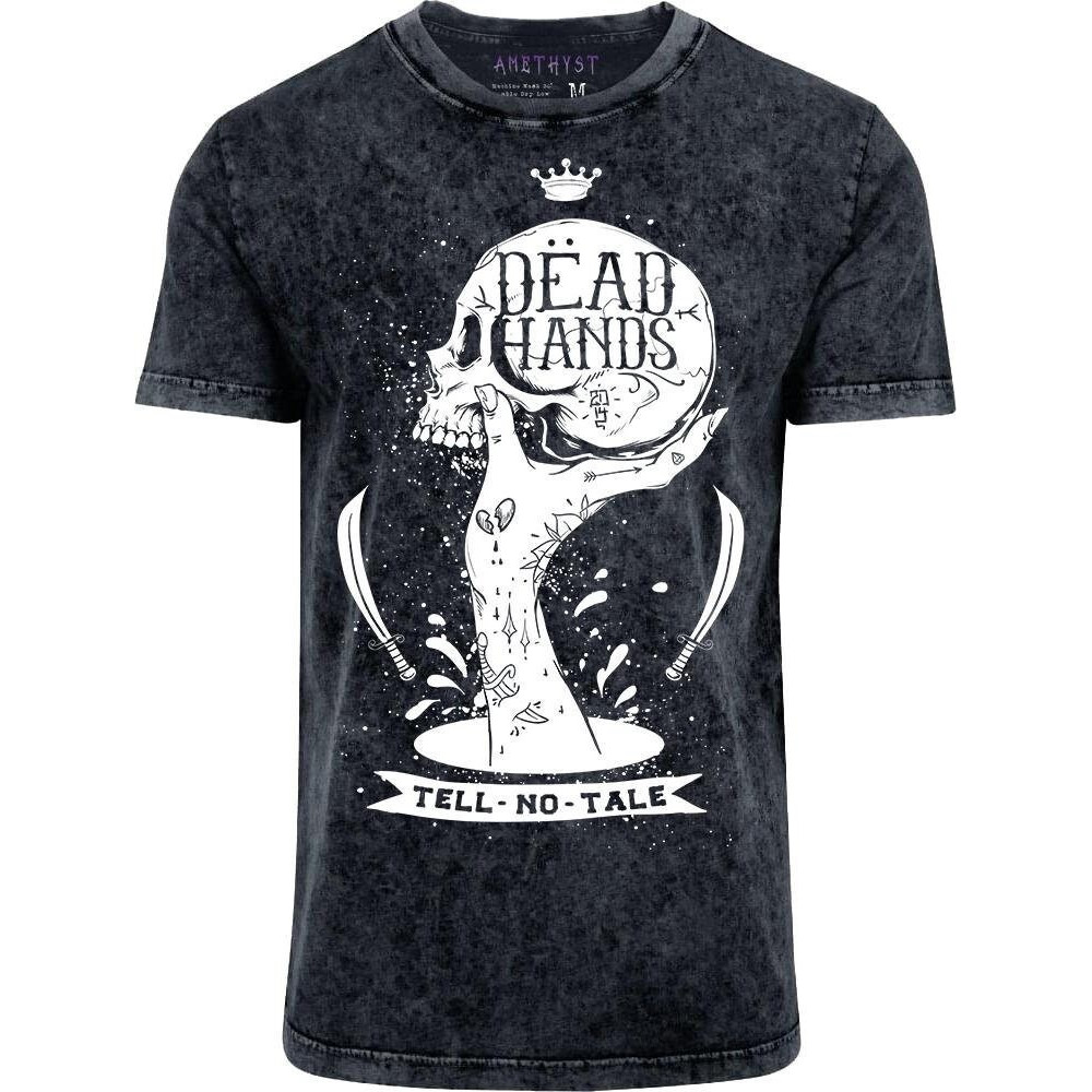 Dead Hands Tell No Tale Mens Acid Washed T-Shirt.jpg