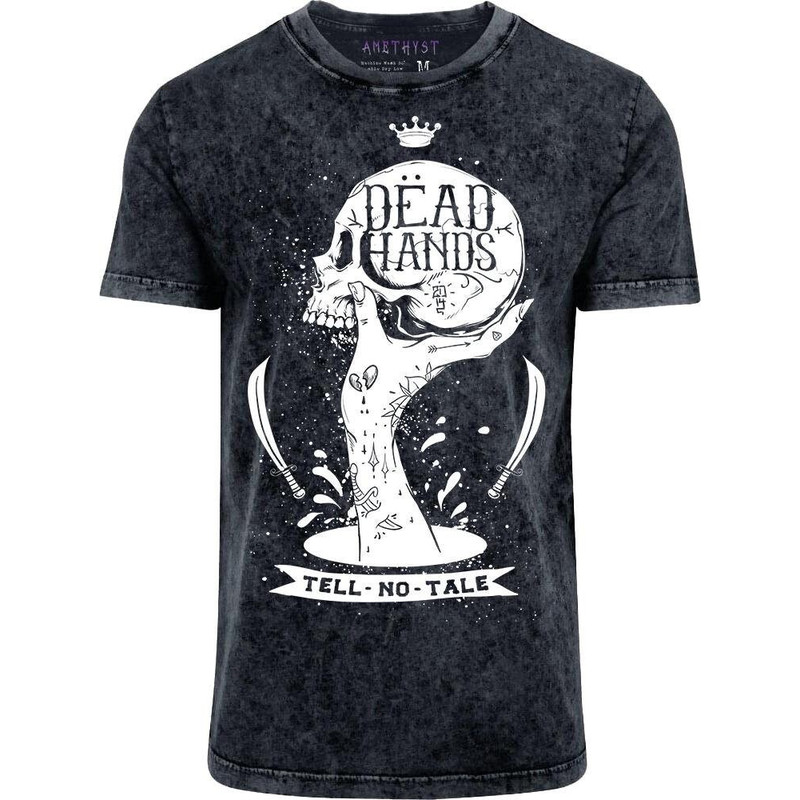 Dead Hands Tell No Tale Mens Acid Washed T-Shirt.jpg