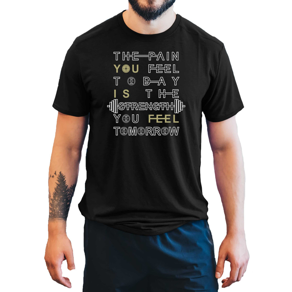 The Pain Is Strength Men's T-Shirt Gym Top Active Wear Training Bodybuilding Shirt.jpg