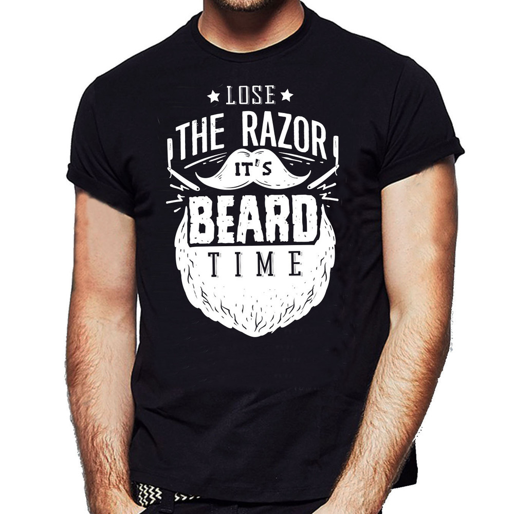 Lose The Razer It's Beard Time Black T-shirt - Mens Funny T-shirt - NexGen Clothing.jpg