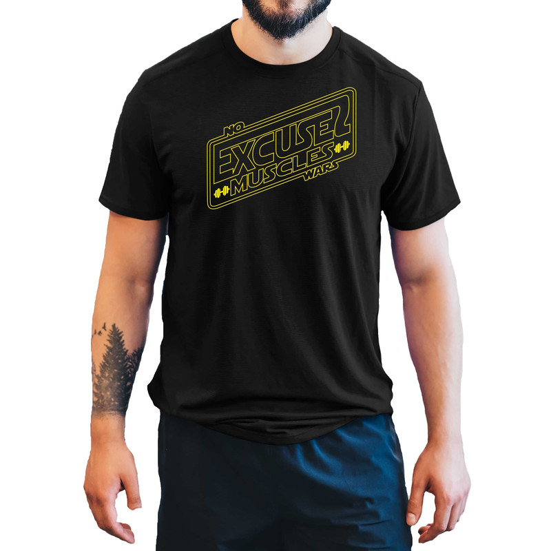 Muscles Wars Excuses Men's T-Shirt Gym Top Active Wear Training Bodybuilding Shirt.jpg