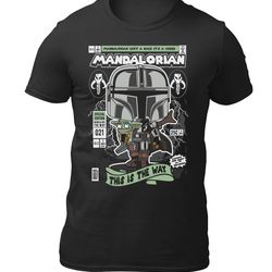 the mandalorian comic book poster star wars men's and women's funny t-shirt