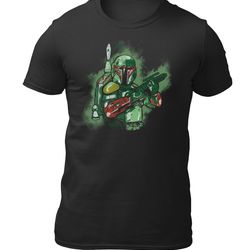the mandalorian boba fett spray effect star wars men's and women's funny t-shirt