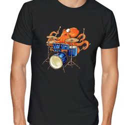 octopus playing drums shirt - octopus men's shirt - octopus t-shirt - drummer gift octopus shirt drum player shirt drumm