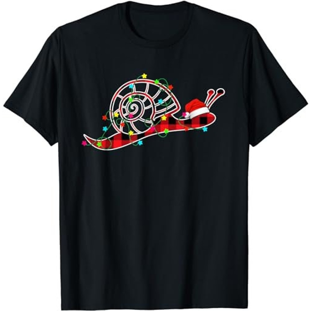 Funny Snail Christmas Tree Red Plaid Xmas Animals Lover  T-Shirt, Sweatshirt, Hoodie - 34976.jpg