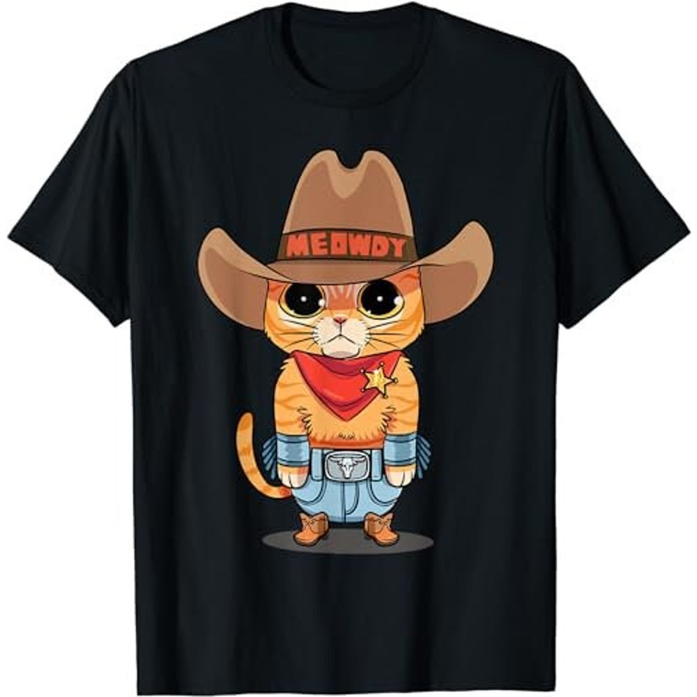 Funny Meowdy Orange Tabby Cat Cowboy Hat Howdy Meow Meme T-Shirt, Sweatshirt, Hoodie - 35748.jpg