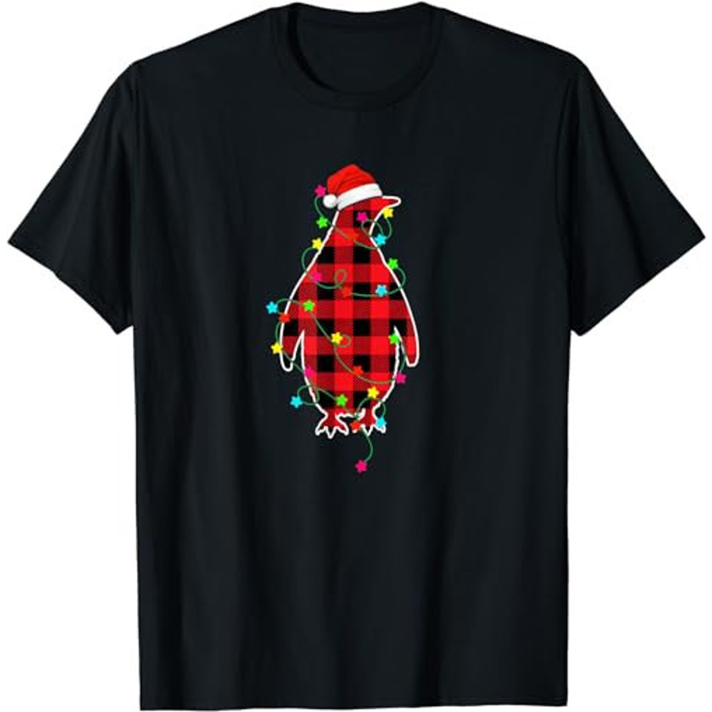 Funny Penguin Christmas Tree Red Plaid Xmas Animals Lover  T-Shirt, Sweatshirt, Hoodie - 34961.jpg