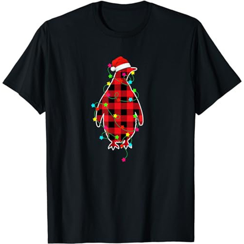 Funny Penguin Christmas Tree Red Plaid Xmas Animals Lover  T-Shirt, Sweatshirt, Hoodie - 34961.jpg