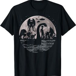 bigfoot loch ness monster mothman and aliens! funny cryptid t-shirt, sweatshirt, hoodie - 23228