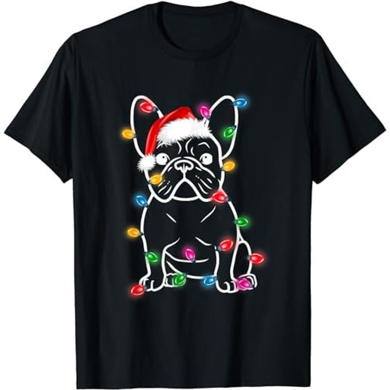 Funny French Bulldog Dog Tree Christmas Lights Xmas Pajama T-Shirt, Sweatshirt, Hoodie - 34938-1.jpg