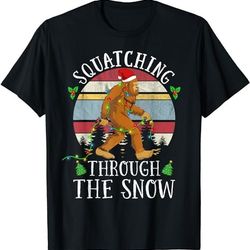 funny sasquatch christmas squatching bigfoot xmas tree light (1) t-shirt, sweatshirt, hoodie - 34969